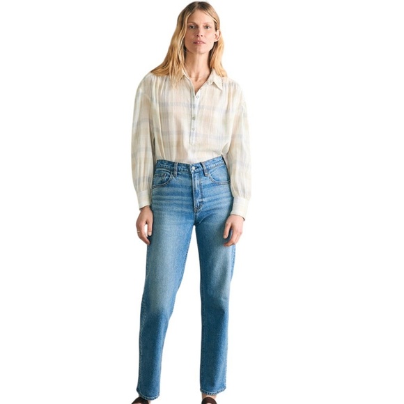 FAHERTY Olli Gauze Organic Cotton Top in Atwood Plaid - Picture 1 of 13